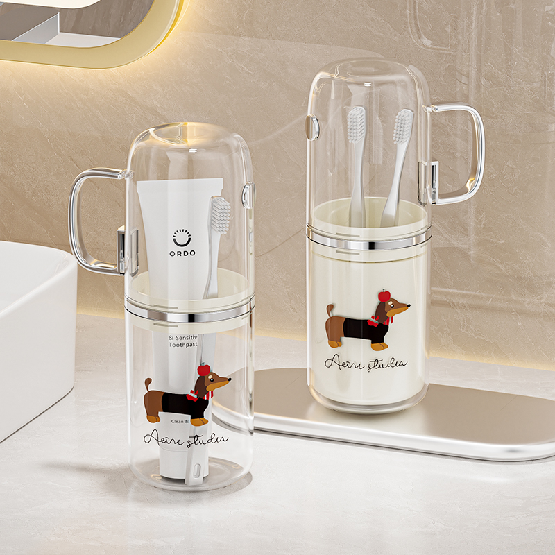 旅行便携三合一洗漱杯可爱牙刷洗漱杯洗漱用品收纳盒漱口杯家用