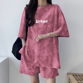 晕染T恤短裤 dye shorts set shirt cross 套装 Size 加大码