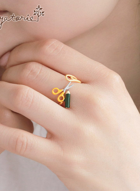 原创手工开口戒女可爱指环