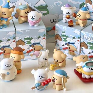 线条小狗拥抱暖暖系列盲盒手办潮玩公仔周边可爱桌面摆件生日礼物