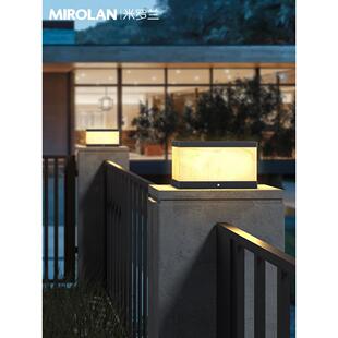 柱头大灯太能柱柱阳子灯户外围墙灯别墅庭院门灯门灯简约仿云石灯