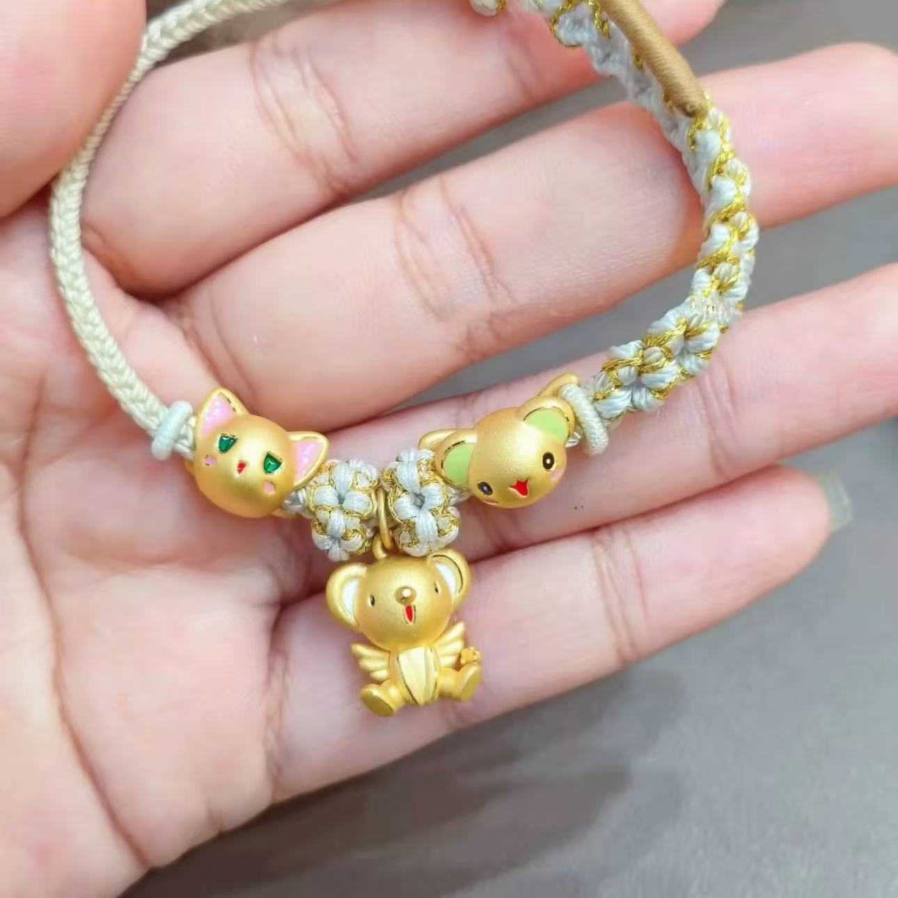 足金999魔卡少女樱小可黄金梦之钥匙魔法棒手链送女友