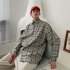 春季加厚格子百搭寬鬆外套襯衫夾克