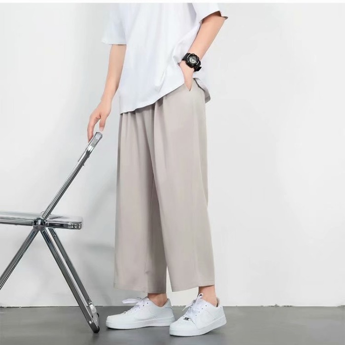 Summer Japanese new thin Style Hong Kong Style loose Korean straight pants Capri casual pants