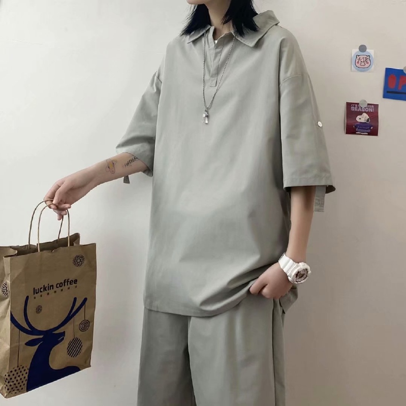 Sportswear versatile, simple, new Harajuku ins fashion 5-sleeve suit