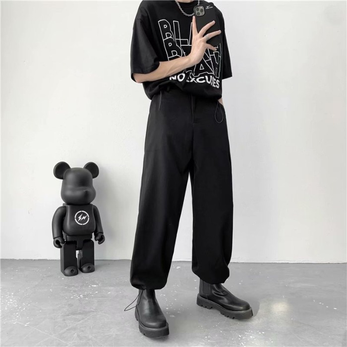 Sagging trousers men's summer thin casual loose straight large Harlan trend Leggings