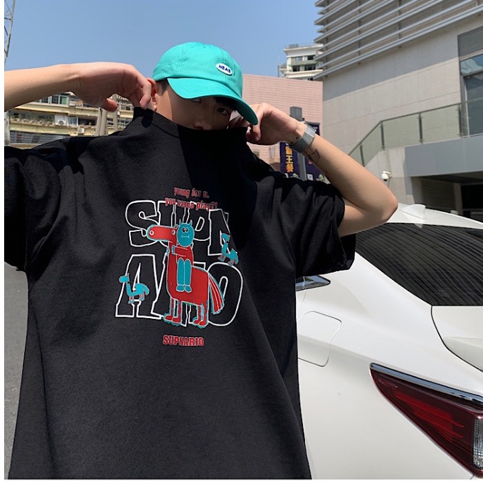 潮牌短袖恤男夏季韓版情侶印花潮流網紅上衣