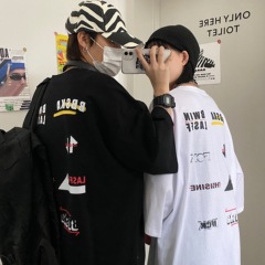 Summer new creative English versatile short sleeve loose T-shirt Street men's and women's neutral style