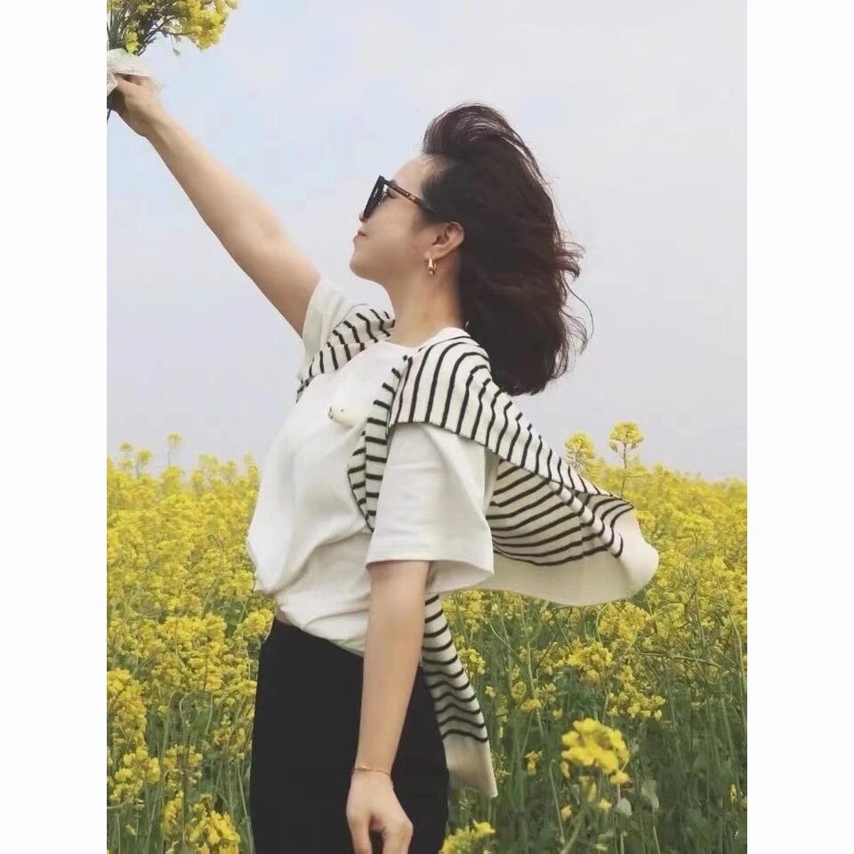 时尚条纹披肩小坎肩女春夏秋冬款针织网红高级感配衬衫搭肩假领子