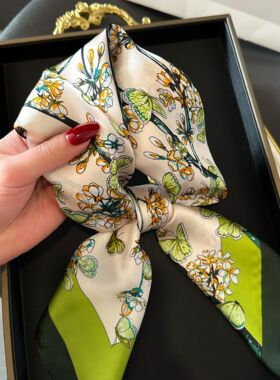 高级感丝巾70方巾韩系时尚百搭职业仿真丝小围巾设计感小仙女发带