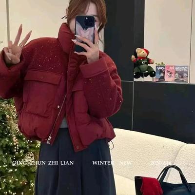 九零白鸭绒小香风羽绒服短款