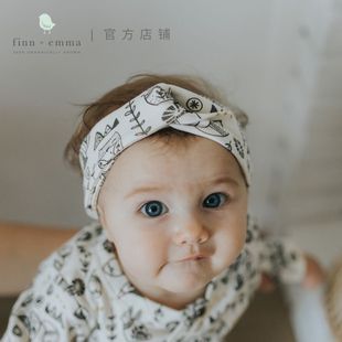 Finn Emma婴儿发带口水巾胎帽宝宝帽子护手套拍嗝巾头饰发饰纯棉