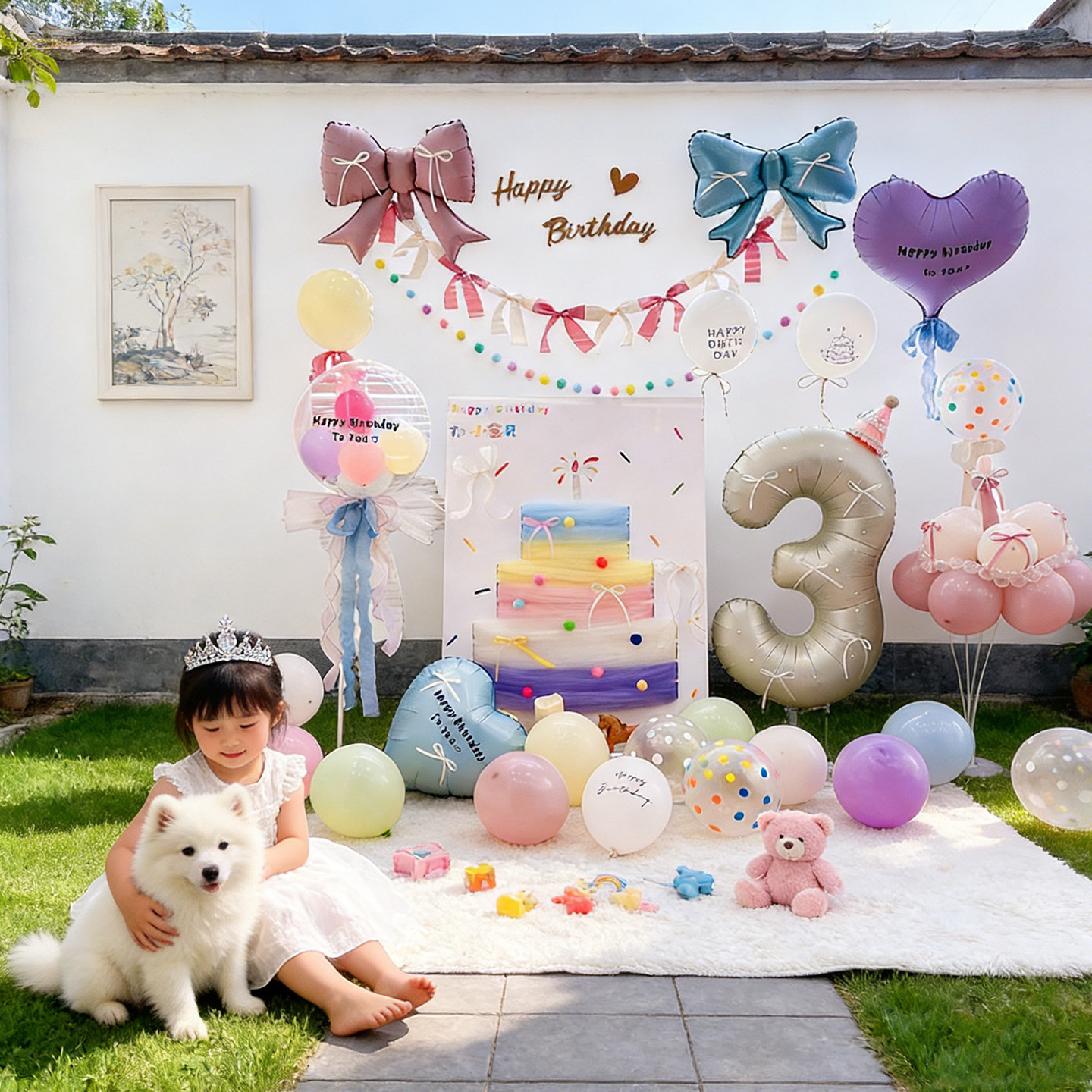 农村院子户外生日派对布置场景装饰彩色多巴胺气球KT板男女孩3岁4,节庆用品/礼品,装扮布置套餐,淘宝优惠券,粉丝福利购,淘宝优惠卷