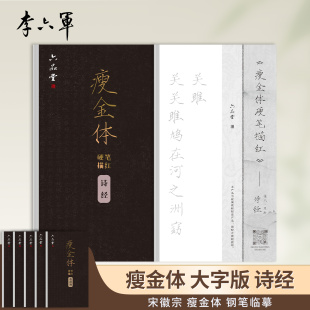李六军钢笔字帖宋徽宗瘦金体成人练字临摹专用秀丽笔书法硬笔字帖适合初学者 瘦金体大字版 练字帖 诗经