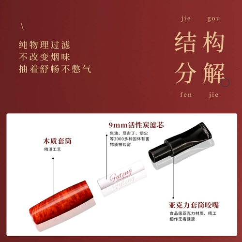 Клык сигареты с твердым деревом фильтруют толщину циркуляции и тонкости двойного использования сандалового дерева, сигарет -сигарет, мужские курящие особый рот
