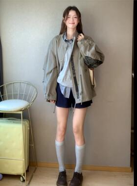 早秋高级感韩系英伦风衣女2025新款爆款秋装宽松工装长袖短款外套