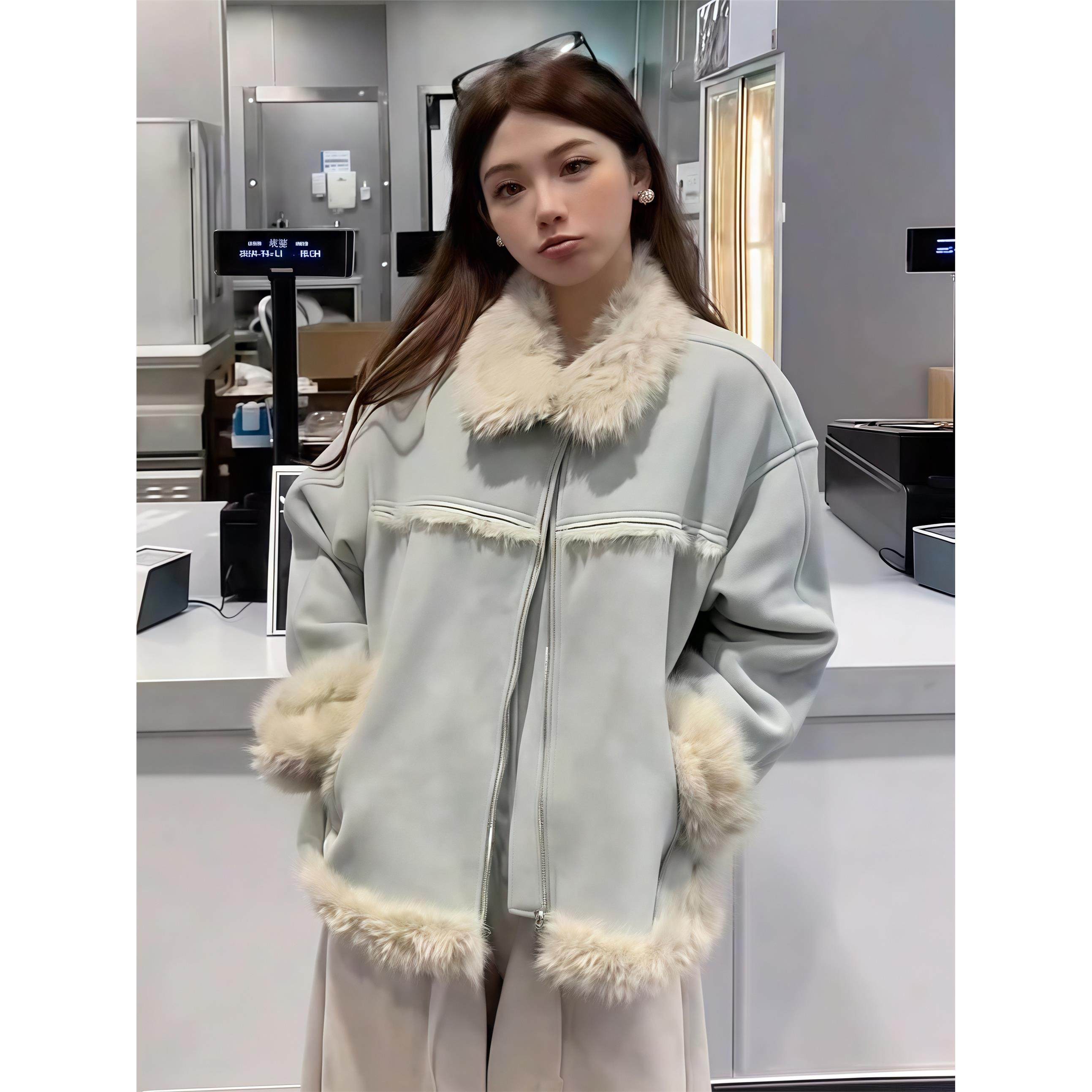 高级感加厚加绒羊羔毛外套女冬2025新款小个子皮毛一体小香风上衣,女装/女士精品,短外套,淘宝优惠券,粉丝福利购,淘宝优惠卷