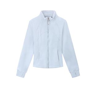 kumikumi高级感纯色立领拉炼长袖外套女秋季修身显瘦气质百搭上衣