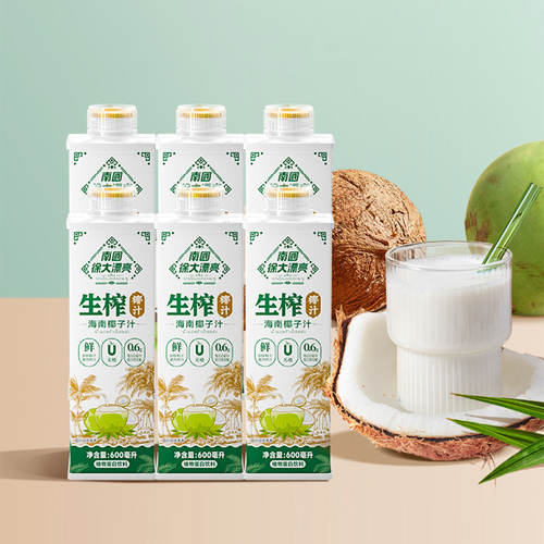 南国徐大漂亮椰汁600ml*6瓶整箱