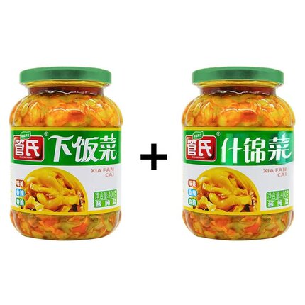 管氏下饭菜什锦菜400g瓶装爽口菜香菜芯四川开胃腌制泡菜红油榨菜