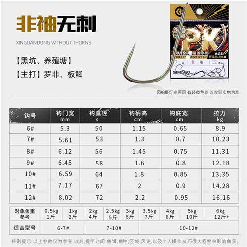 喜曼多独孤求败新钛合金升级版鱼钩新关东无刺粗细袖钩非袖大包装