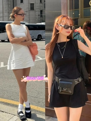 小众背心短裙连衣裙张元英同款