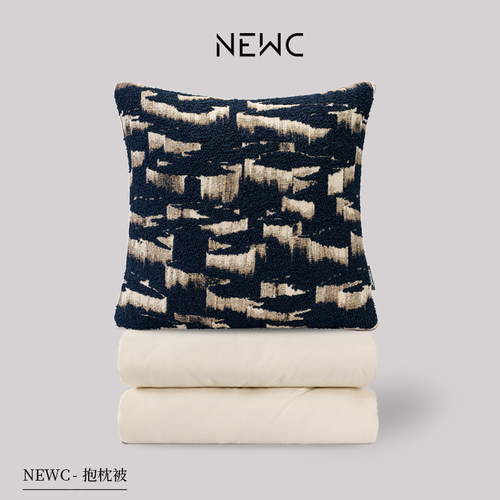 新宸优品新款高端全棉抱枕被子两用蓝色办公室午睡送男友被子枕头