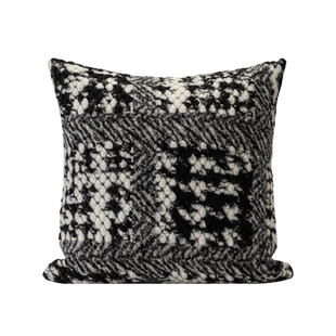 新宸优品 现代复古高端抱枕黑白灰羊绒提花靠枕客厅沙发新款靠垫