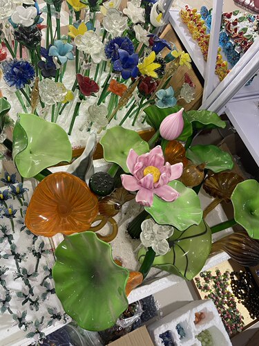 花花琉璃仿真植物盆栽插花儿玫瑰琉璃手工工艺品家居摆件送女友礼