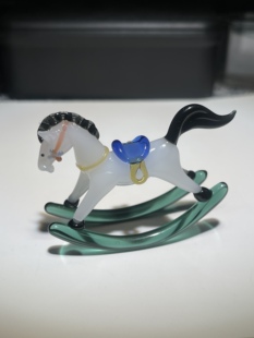 淄博博山特产礼品琉璃工艺小迷你可爱摇摇马琉璃摆件某音红书同款