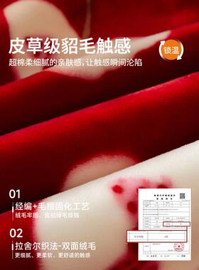 拉尔毯冬毛季双层OIR加厚加绒保暖单人盖毯发专用舍小被子午休沙