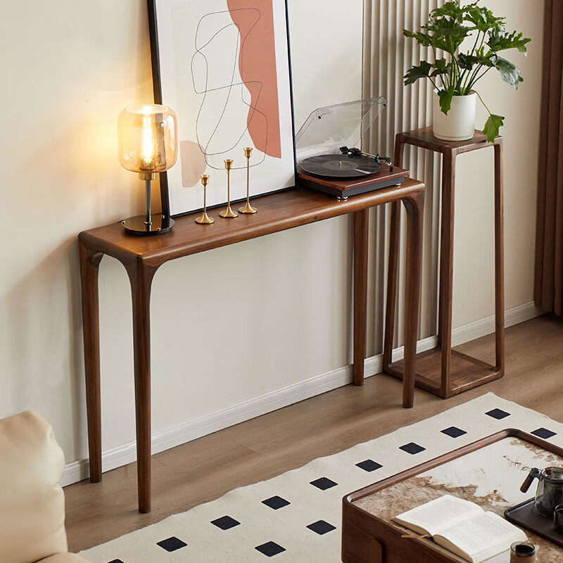 新中式实木条案现代简约客厅玄关桌子老榆木靠墙中堂供桌原木条案