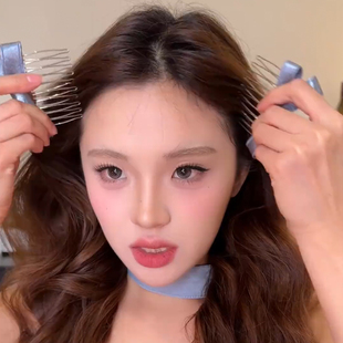 碎发前额公主头反戴增高颅顶显发量侧边刘海高级感蝴蝶结倒插发梳