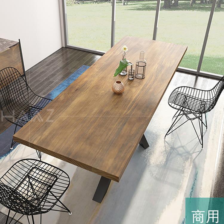 新款直销北欧实木创意个性会议桌子酒吧餐厅卡座餐桌简约现代复古