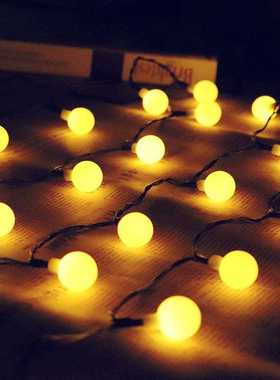 新款直销太阳能灯串50LED小白球仙女装饰户外花园节日圣诞浪漫防