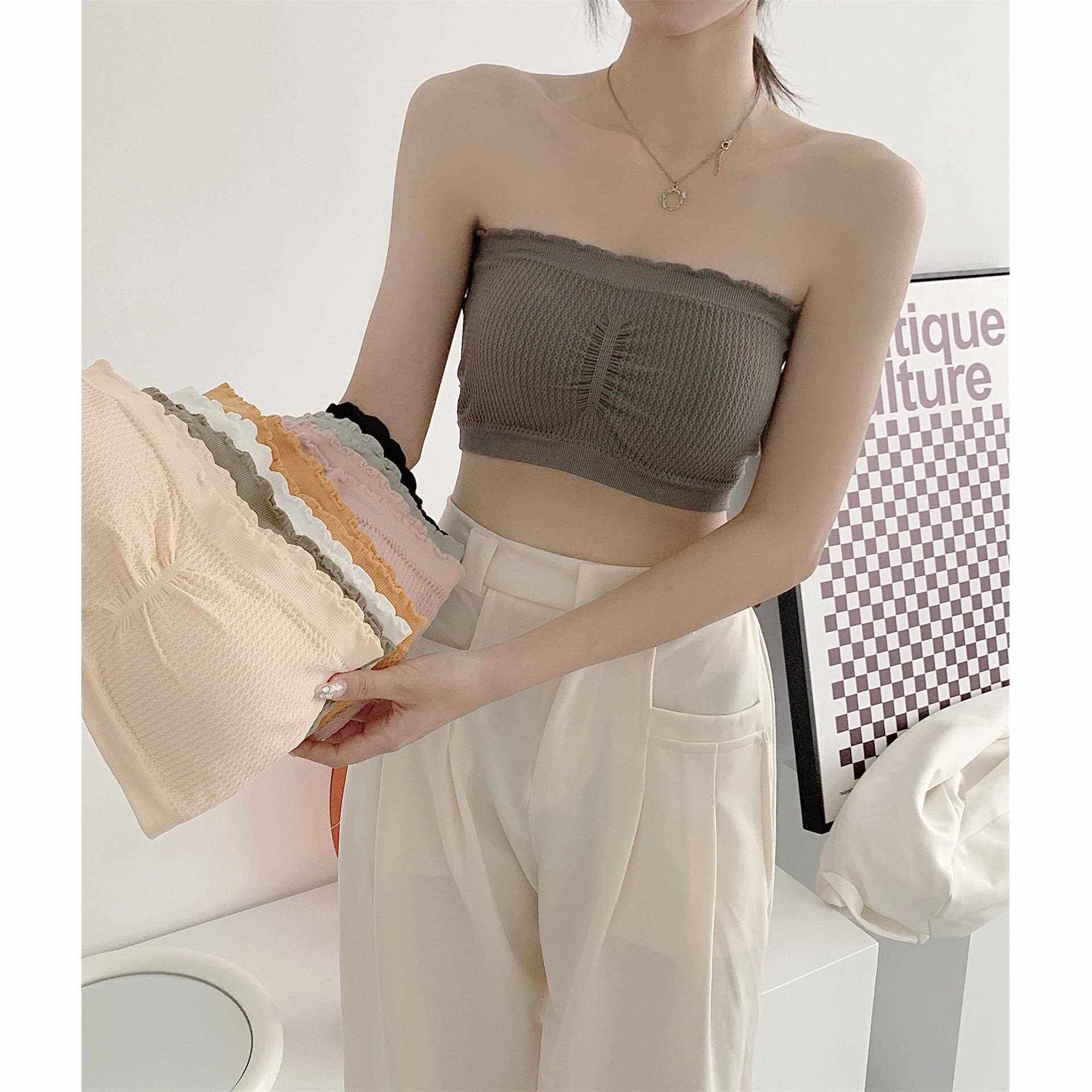 新款直销无缝一字围美背抹胸打底防走光一字围无钢圈美背抹胸裹胸