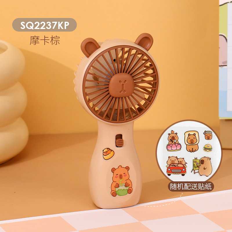 新款直销新款创意卡通迷你手持小风扇便携式USB充电手机支架小电