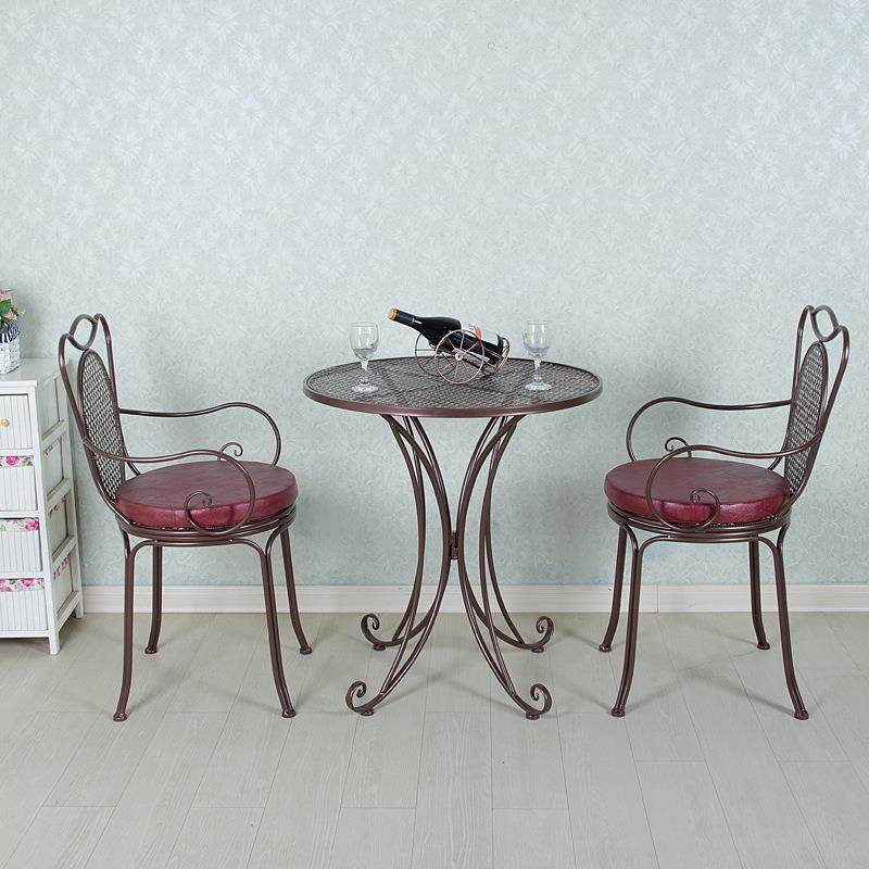 新款直销欧式铁艺户外阳台庭院花园成套桌椅套件咖啡店奶茶店餐桌