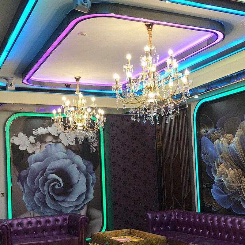 新款直销美式金色铁艺水晶吊灯复古工业风客厅吊灯咖啡厅卧室餐厅