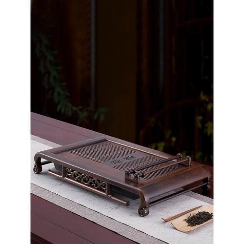 新款直销2U8K汉唐茶盘实木茶具客厅家用茶台黑紫檀原木储水茶海小