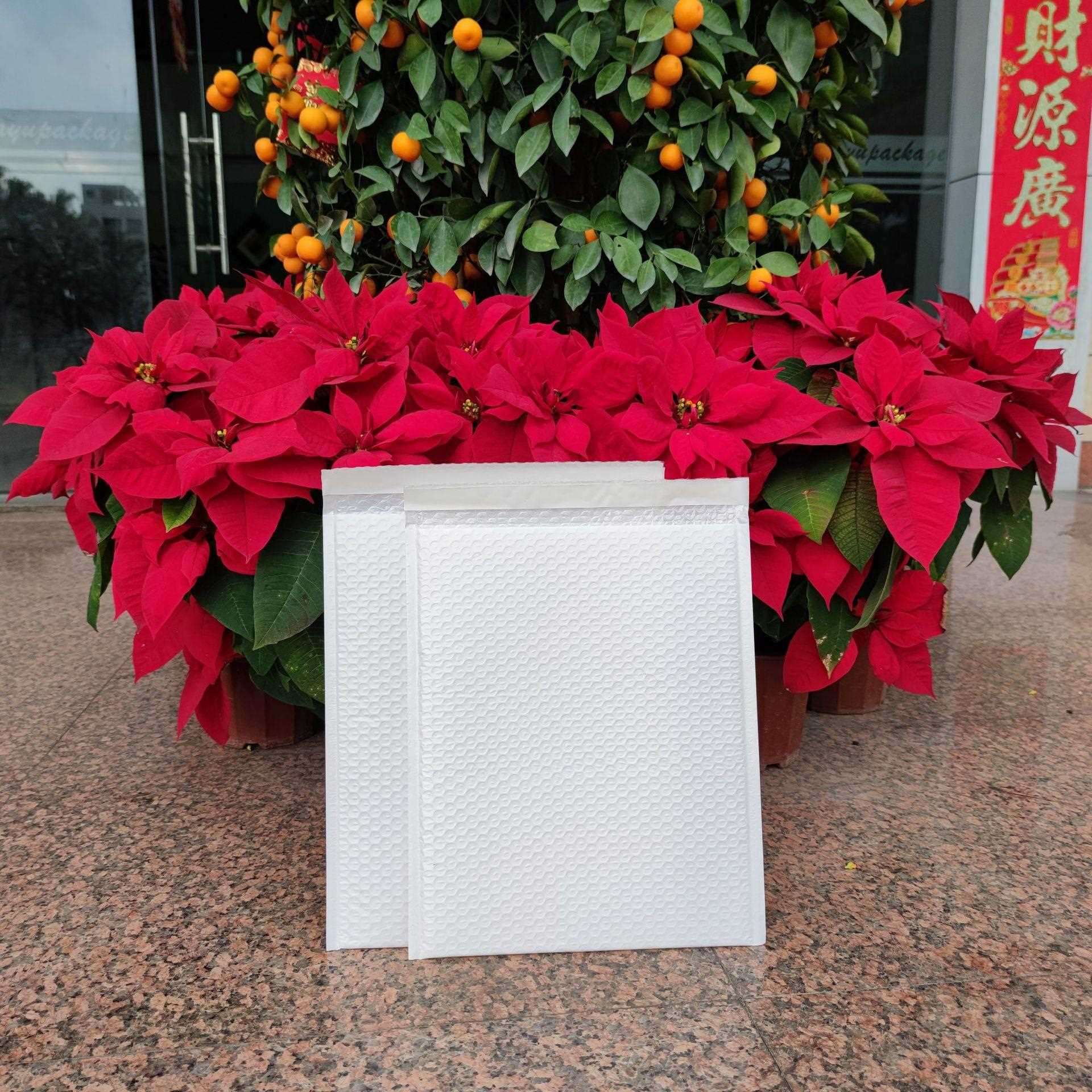 新款直销哑光膜气泡袋 珠光白色信封 防震防压小件打包快递 便宜图片