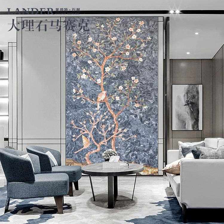 新款直销工厂 石材马赛克 大理石手工剪画拼图风景 过道背景墙玄