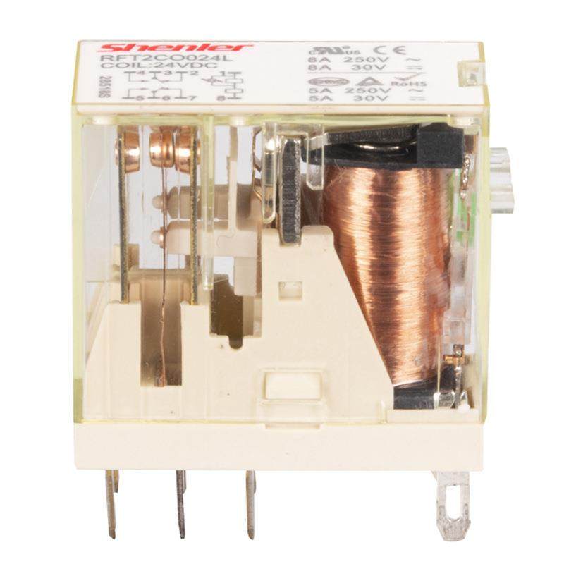 新款直销中间继电器220v交流RFT2C带二极管直流小型工控电磁继电