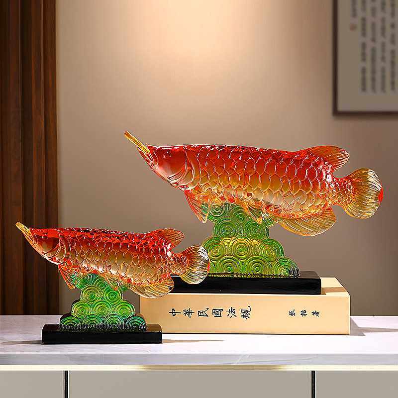 新款直销年年有余金龙鱼摆件招财客厅工艺品玄关办公室桌面装饰品,家居饰品,桌面摆件,淘宝优惠券,粉丝福利购,淘宝优惠卷