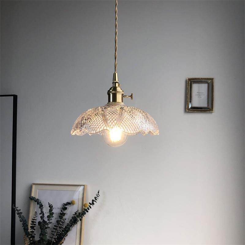 新款直销老上海雕花玻璃吊灯北欧餐厅卧室床头吧台服装店现代简约