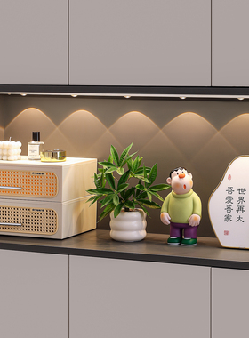 中古风藤编入户玄关收纳盒摆件