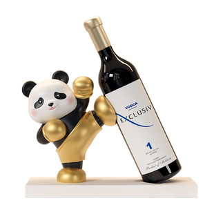 熊猫红酒架摆件轻奢高档酒柜装饰品电视柜家居客厅高级感2025新款