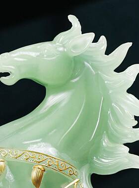 立成功招财马摆件合成玉厅老办公板室马桌面高BJ202506档装客饰品