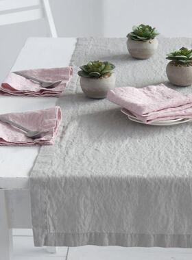 麻桌茶几餐垫布亚饭桌WKO棉麻桌日式网红布艺桌旗现代简布约电脑
