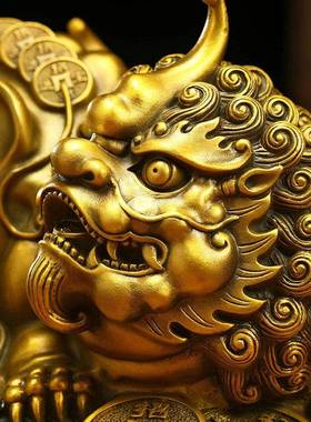 招财貔貅摆件聚铜貔貅BJ202106皮财客厅玄关老板办公室桌面装饰开